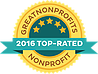 Badge reads "2016 Top-Rated Great Non-Profits"