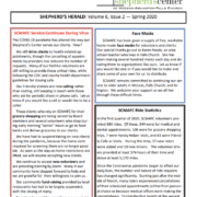 First page of Volume 6, Issue 2 of the Shepherd's Herald newsletter from Spring 2020
